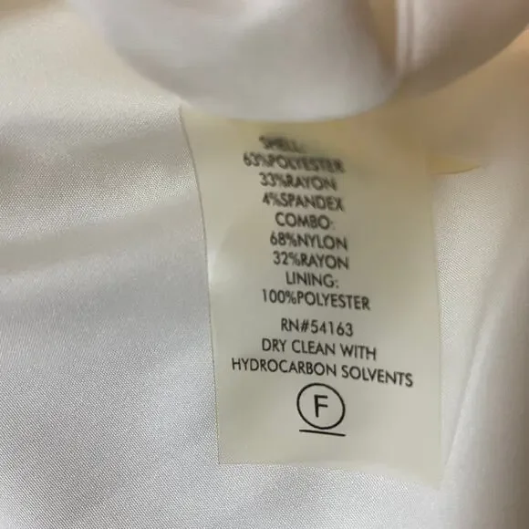 Calvin Klein Lace and Crepe Fit and Flare Cocktail Dress White and Black Size 6 - Picture 10 of 11